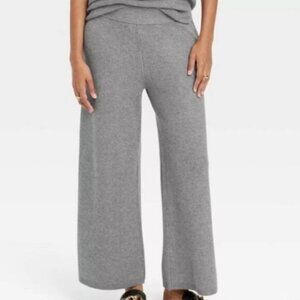 Women's High-Rise Ribbed Sweater Wide Leg Pants - A New Day™ NWT GRAY 2X XXL